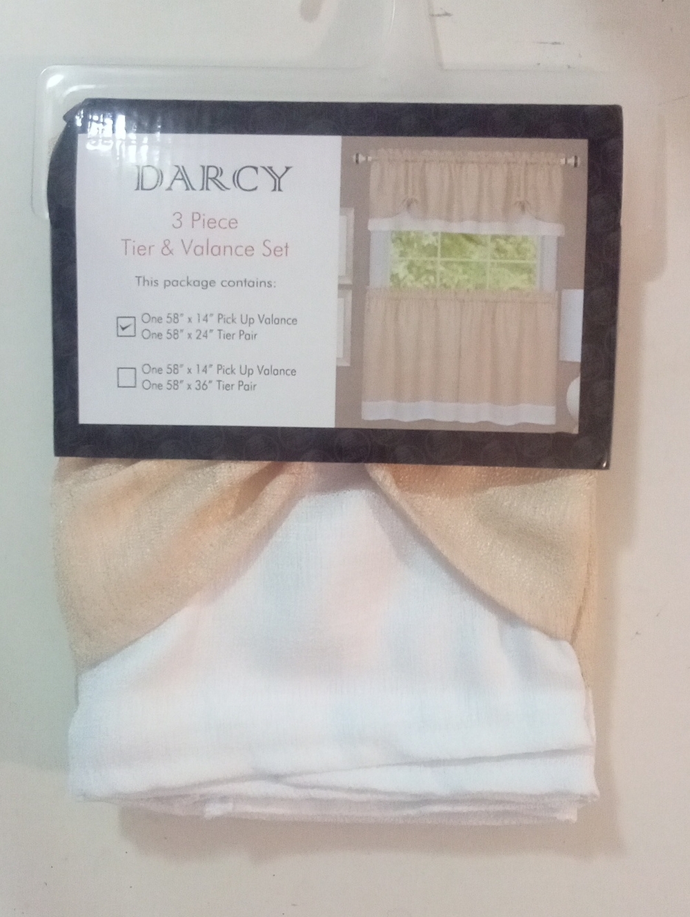 Achim Home Decor 3 Piece Valance & Tier Set Rid Pocket NWT $45